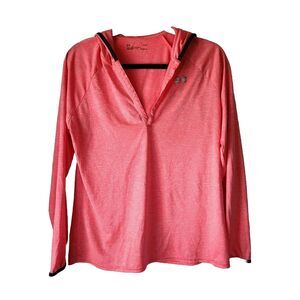 Under Armour Women’s Lightweight HeatGear V-Neck Hoodie - Large, Orange